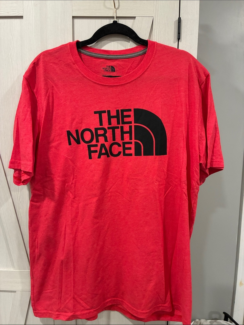 The North Face Men's Red Tee with Black Logo